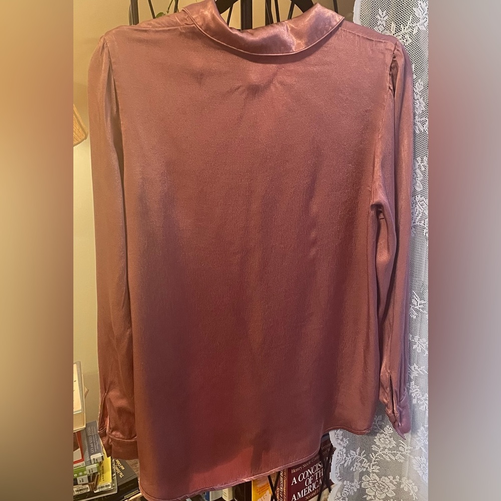 Boden Eliza Satin Shirt in Rose Mauve Pink - Picture 6 of 6